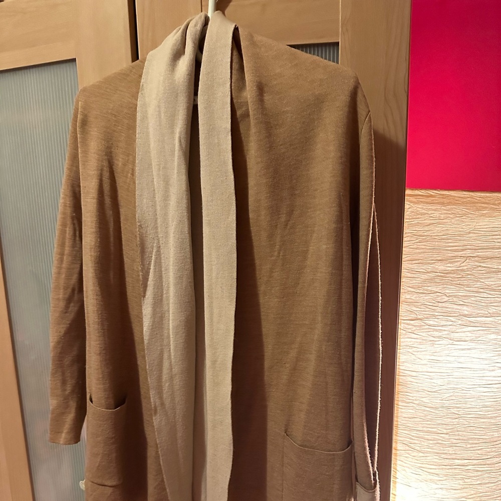 Babaton Tan and Cream Cape Jacket